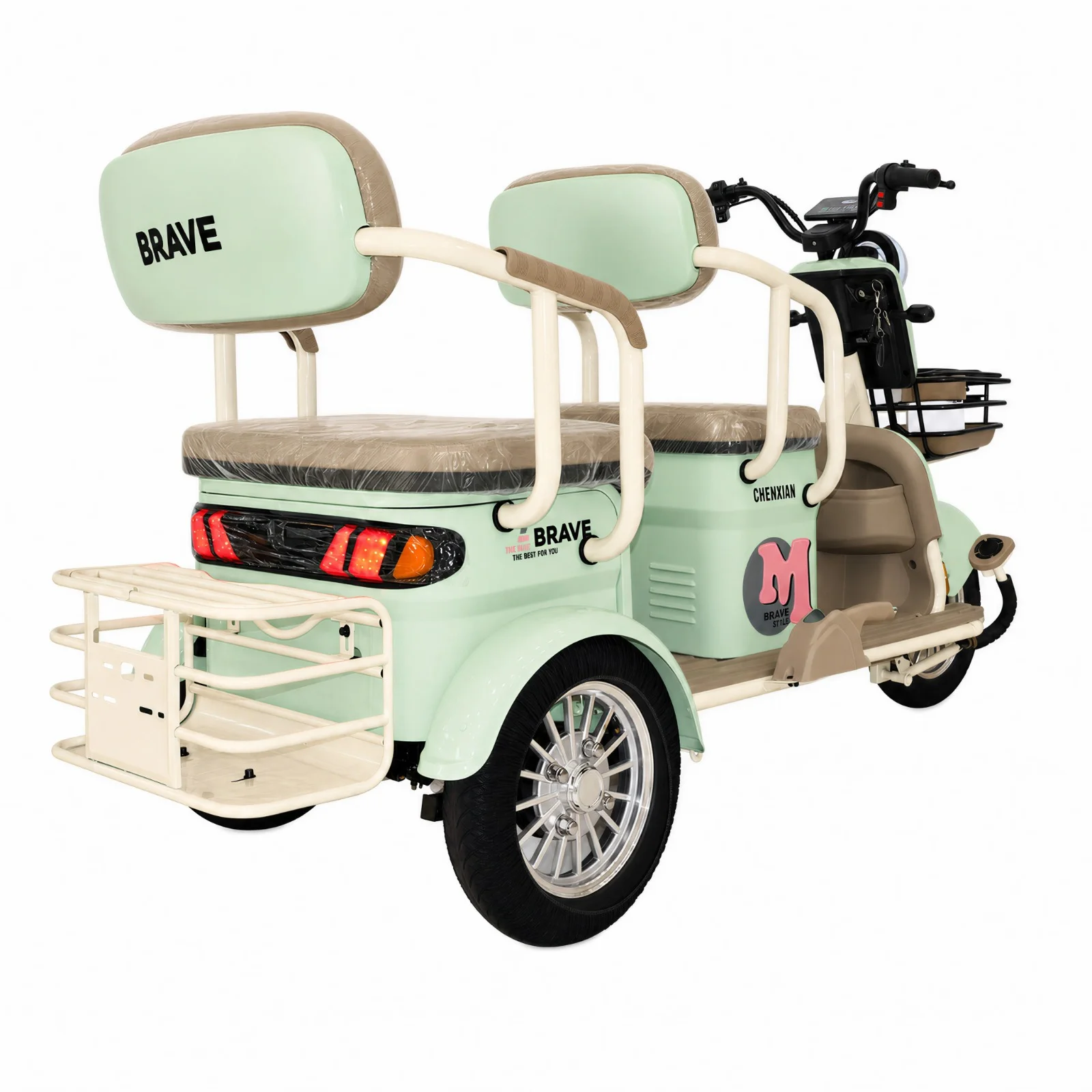 Chenxian H8 48v 20ah 600w Chenxian H8 Mobility Tricycle - 600W 48V 20Ah - Green - Image 3