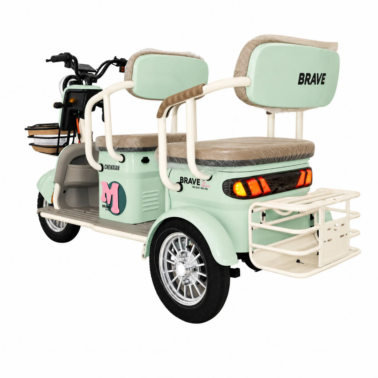 Chenxian H8 48v 20ah 600w Chenxian H8 Mobility Tricycle - 600W 48V 20Ah - Green - Image 8